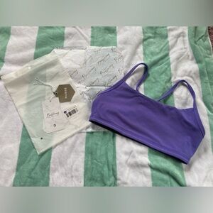 NWT sz S Party Purple / onyx black reversible sports bra